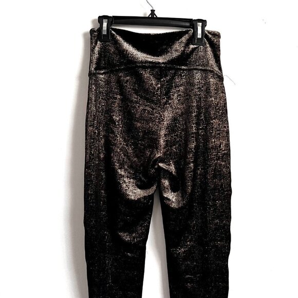 Spanx Velvet Shine Legging Black & Good Metallic Soft Medium Shaping - Picture 4 of 7